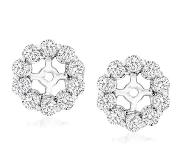 14W Round Brilliant Cut Diamond Shared Prong Jackets for ~4mm Stone