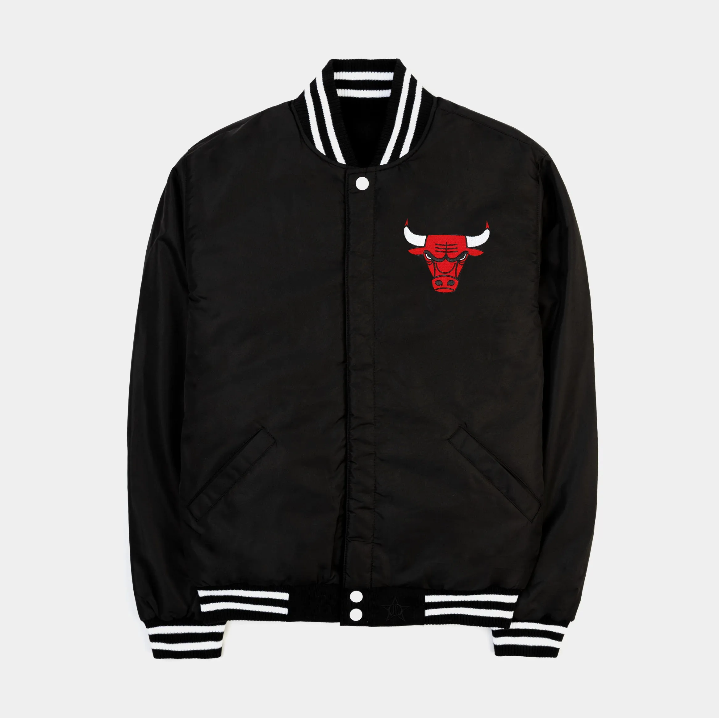 Chicago Bulls Reversible Letterman Mens Jacket (Black/White)