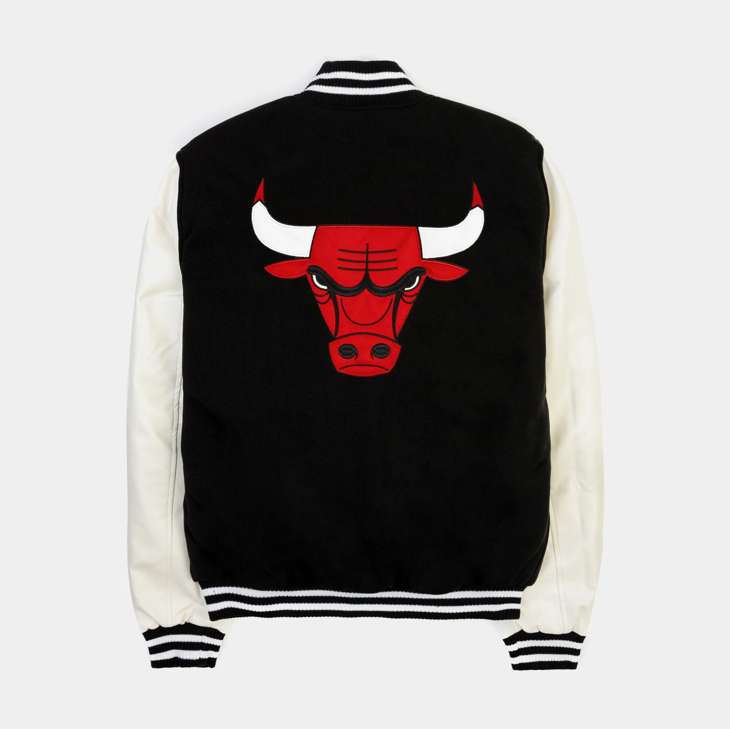 Chicago Bulls Reversible Letterman Mens Jacket (Black/White)