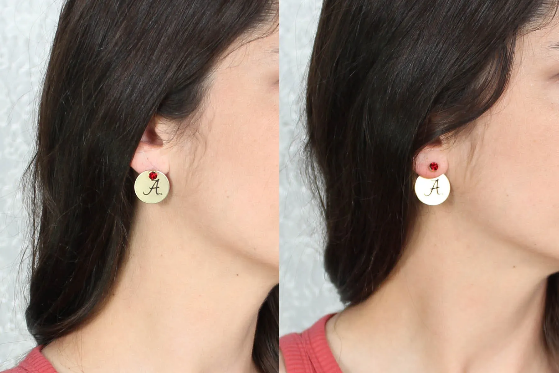 Clemson Logo Gold Disc Earring Jacket