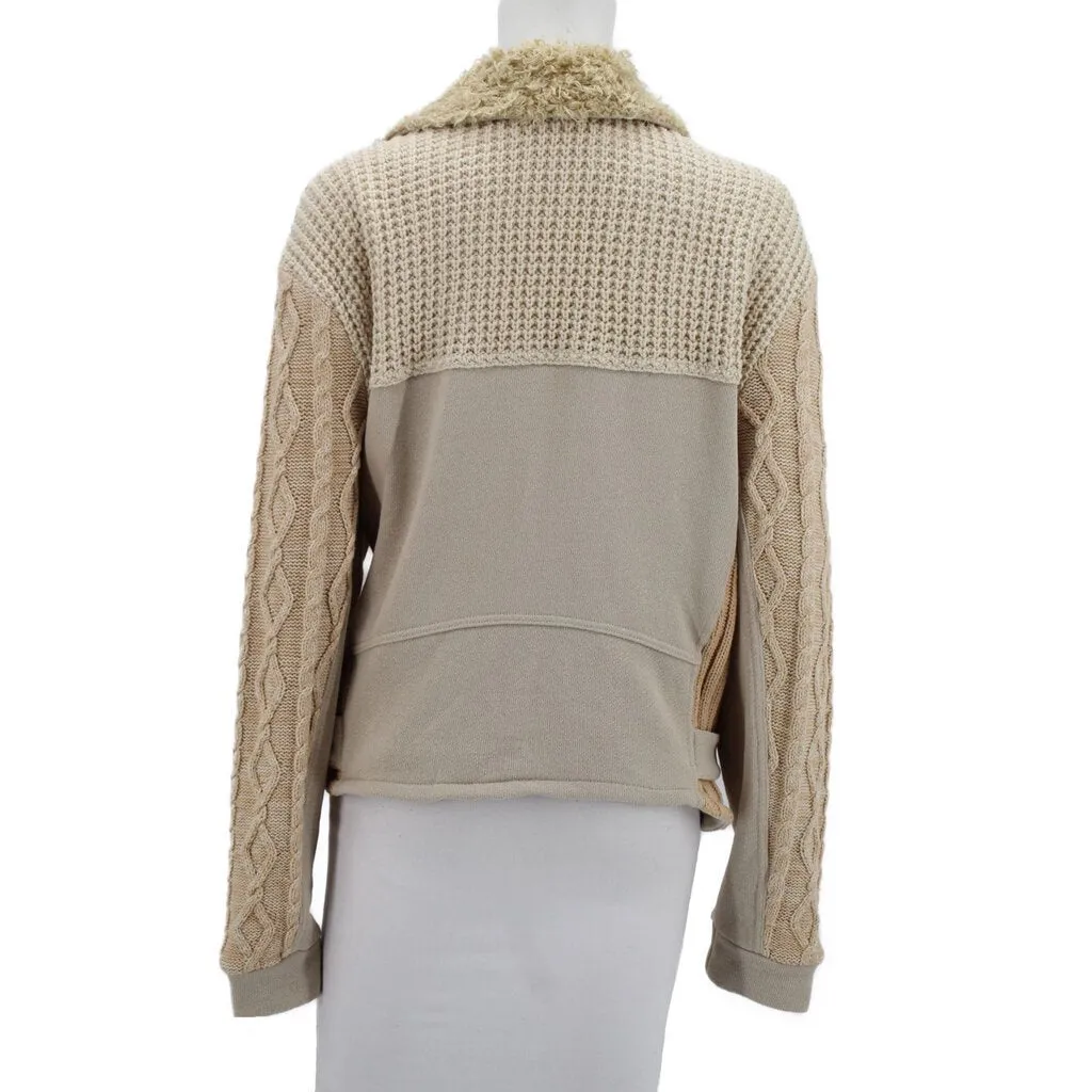 FREE PEOPLE SWEATER JACKETS TAN L