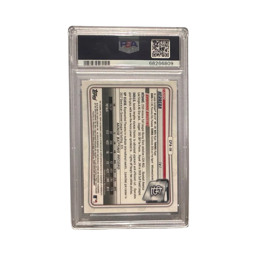 Ivan Herrera PSA 10 GEM MINT 2020 Bowman Chrome Prospect Autograph Blue Refractor 37/150 Rookie RC