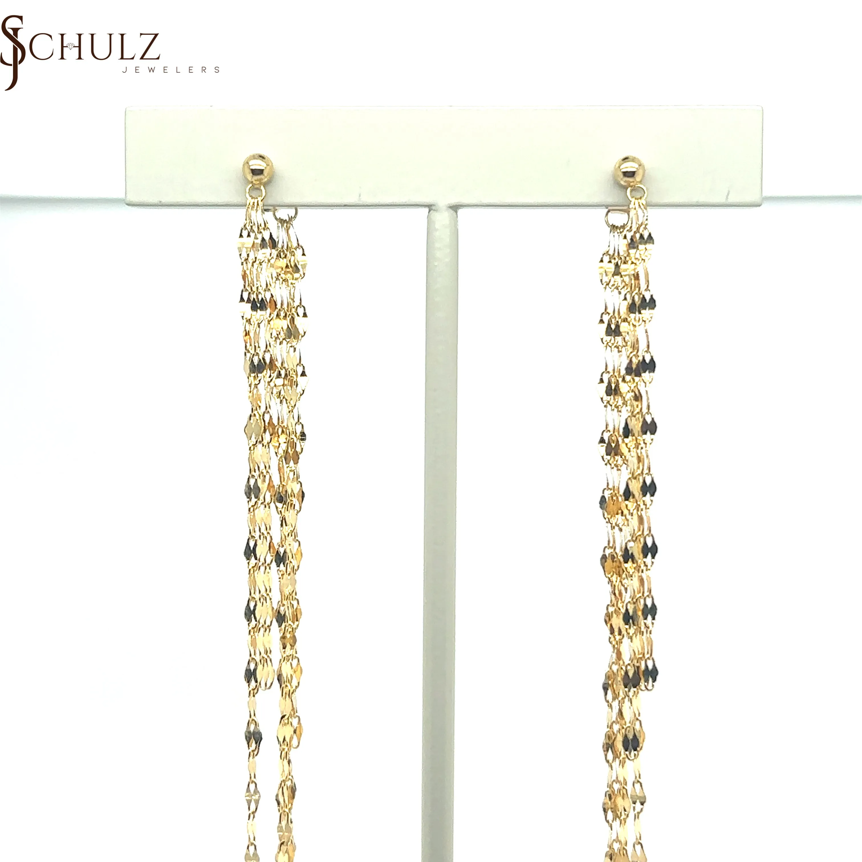 Yellow Gold Ball Flowy Studs