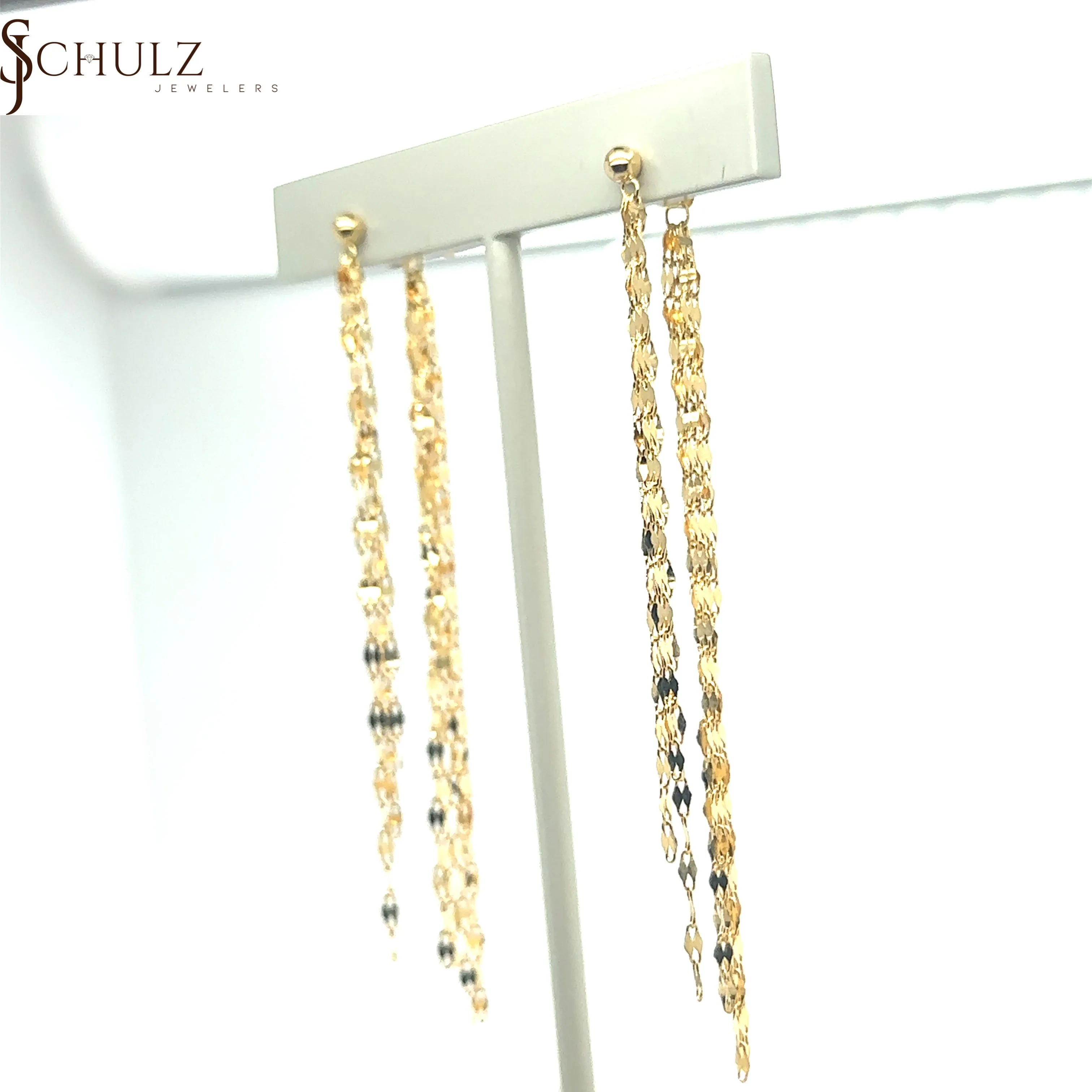 Yellow Gold Ball Flowy Studs